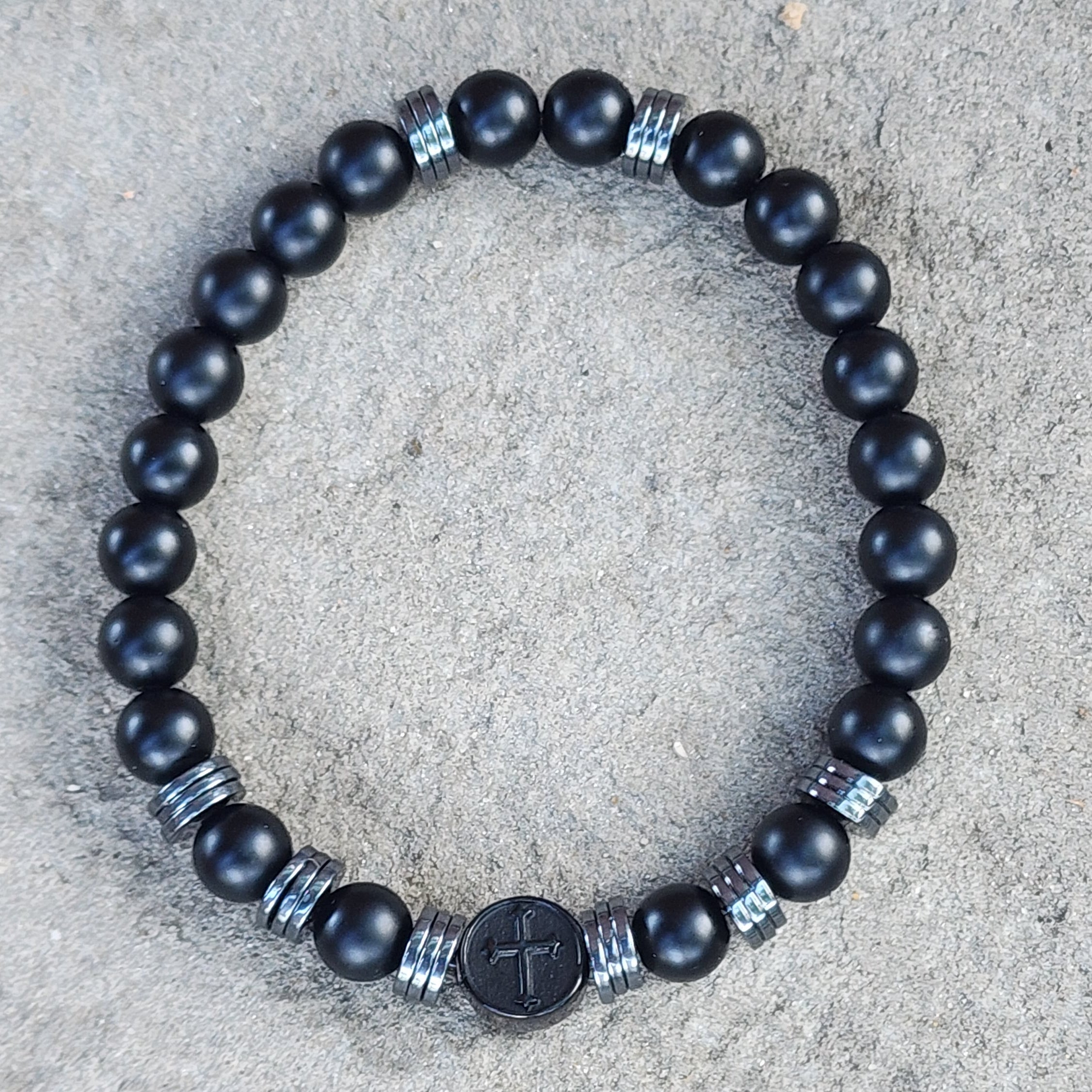 Stealth Armor Bracelet – Men's Black Onyx Faith Jewelry