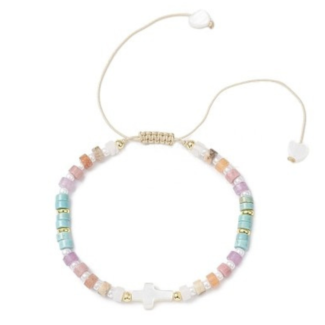 Free Freshwater Shell & Gemstone  Bracelet