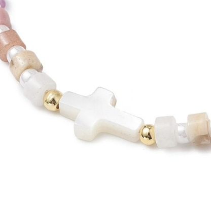 Free Freshwater Shell & Gemstone  Bracelet
