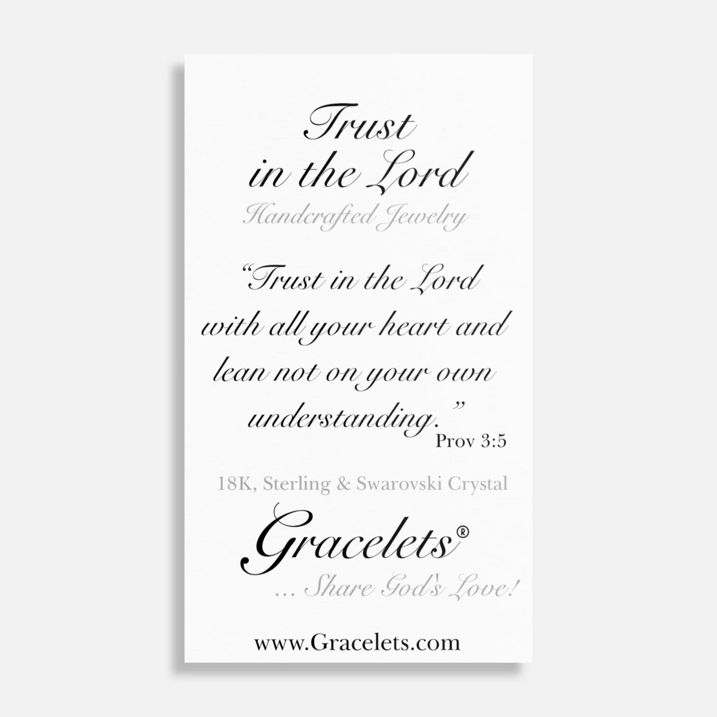 Trust in the Lord with all your Heart Prov 3:5