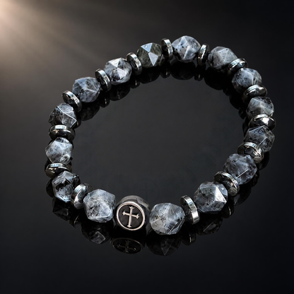 God Is My Rock — Men's Cross Bracelet (Psalm 18:2)