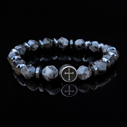 God Is My Rock — Men's Cross Bracelet (Psalm 18:2)