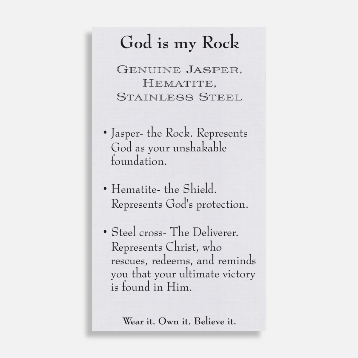 God Is My Rock — Men's Cross Bracelet (Psalm 18:2)