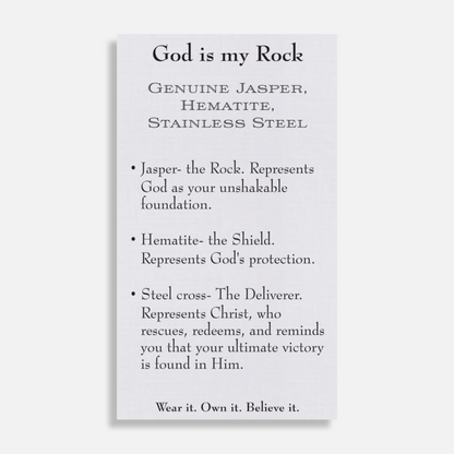 God Is My Rock — Men's Cross Bracelet (Psalm 18:2)